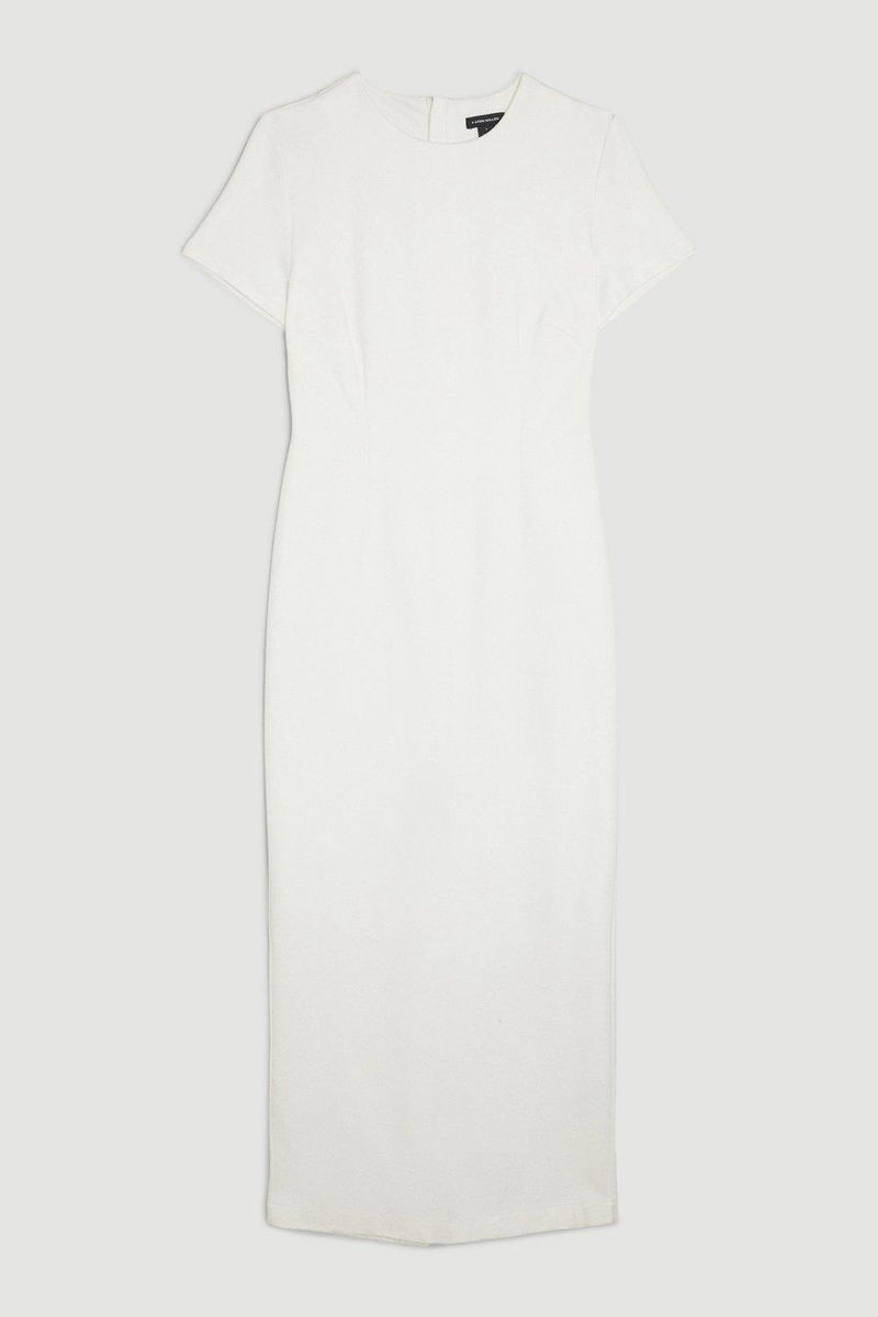 KAREN MILLEN Petite Ponte Crew Neck Midaxi Dress endource