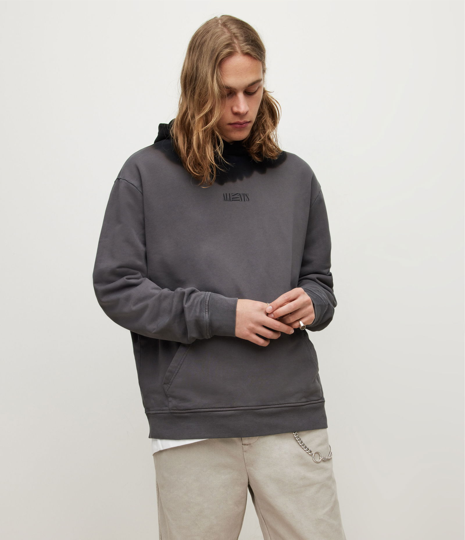 Amir Pullover Contrast Stitch Hoodie SHADED GREY