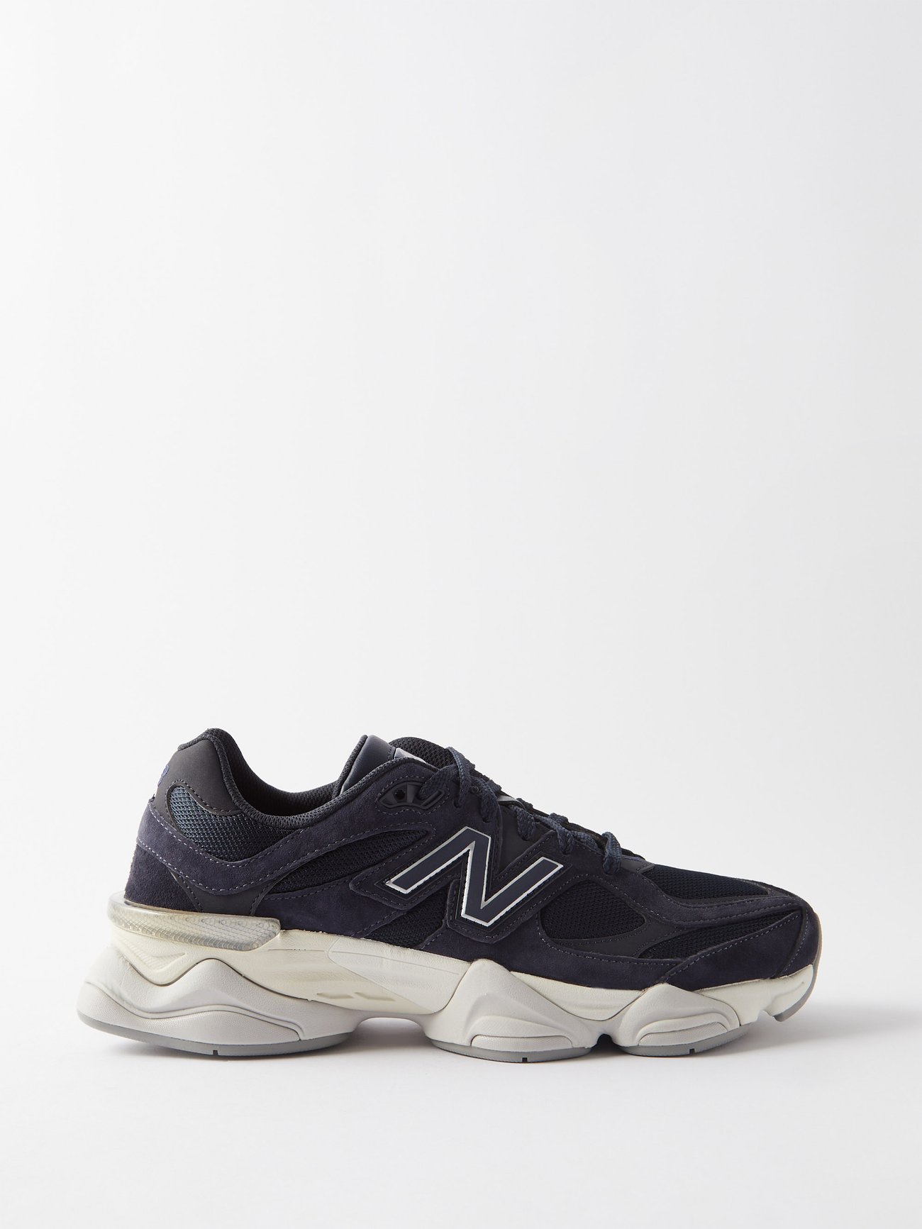 NEW BALANCE 9060 Suede And Mesh Trainers in Navy | Endource