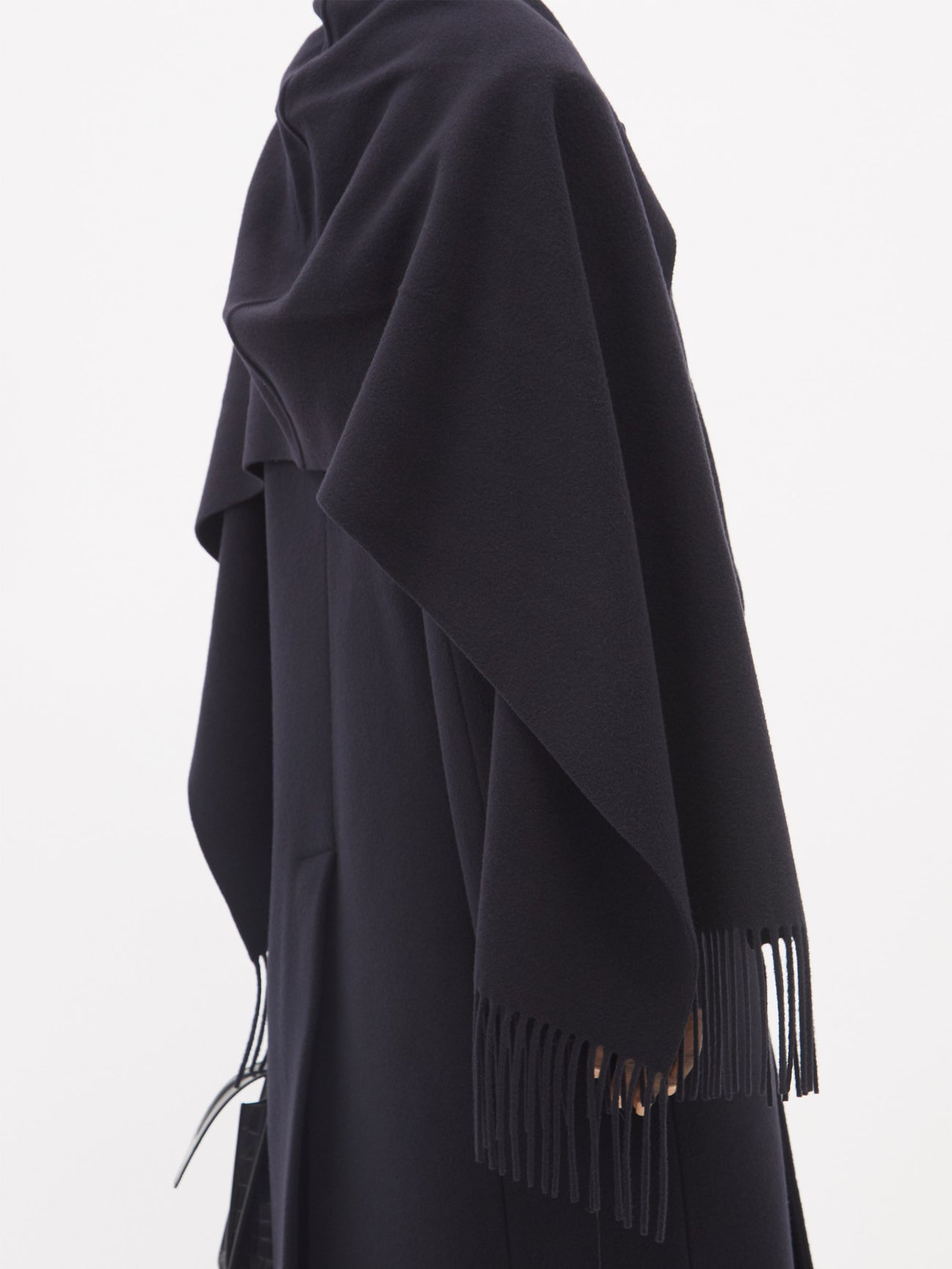 BALENCIAGA Shawl-Embellished Oversized Wool-Blend Twill Coat 
