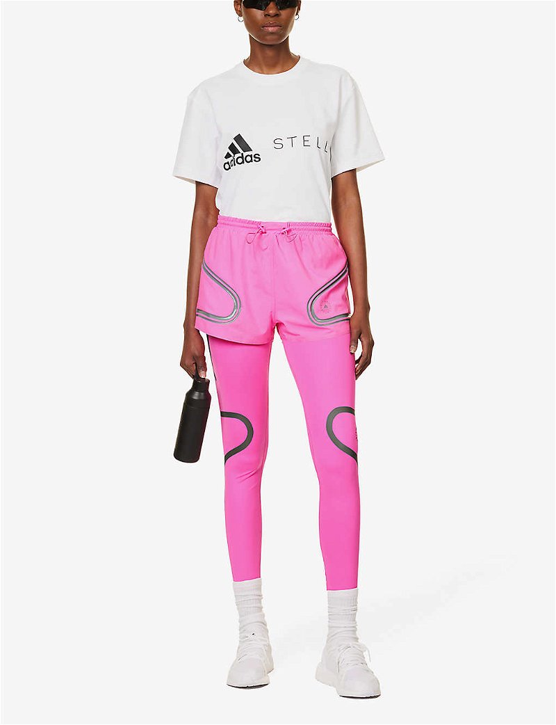 ADIDAS BY STELLA MCCARTNEY Truepace Mid-Rise Recycled-Polyester Shorts in  Screaming Pink