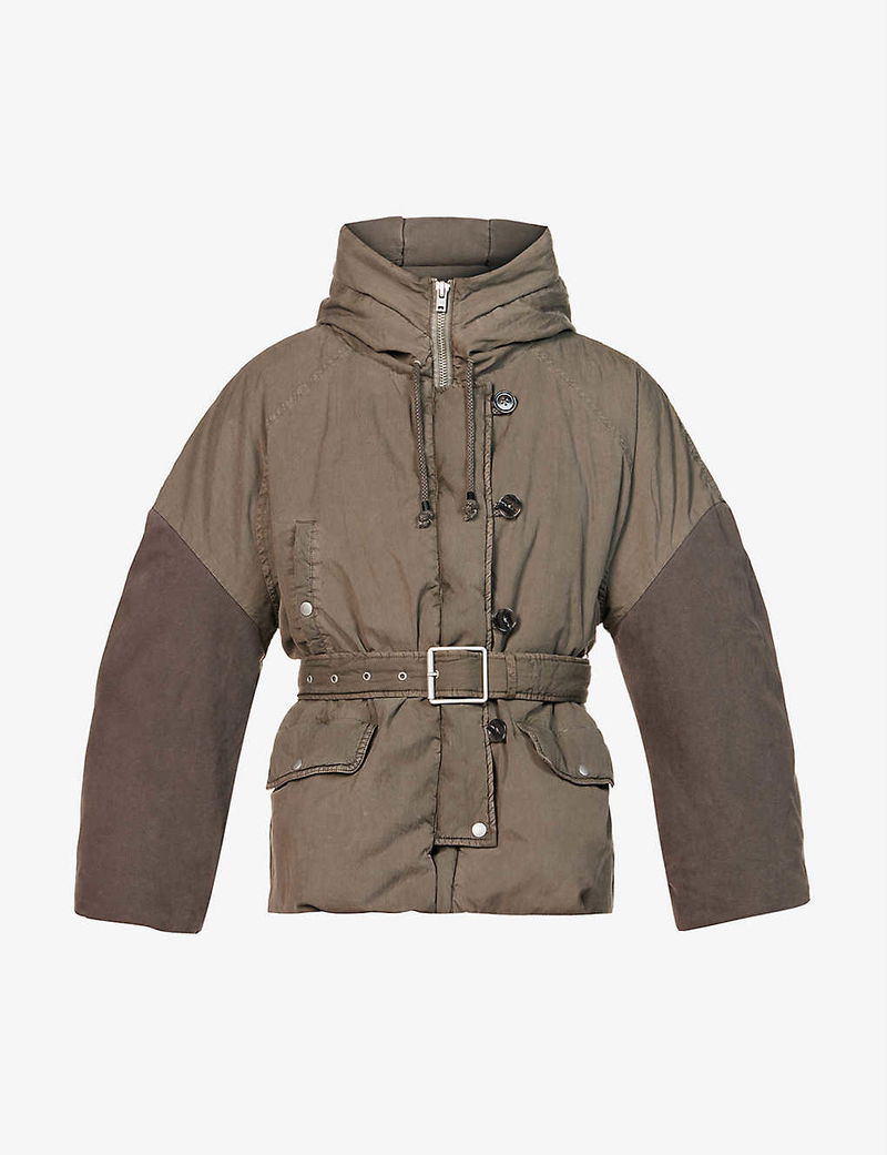 ACNE STUDIOS Ozzi belted Cotton-Blend Jacket in MUDGREY | endource