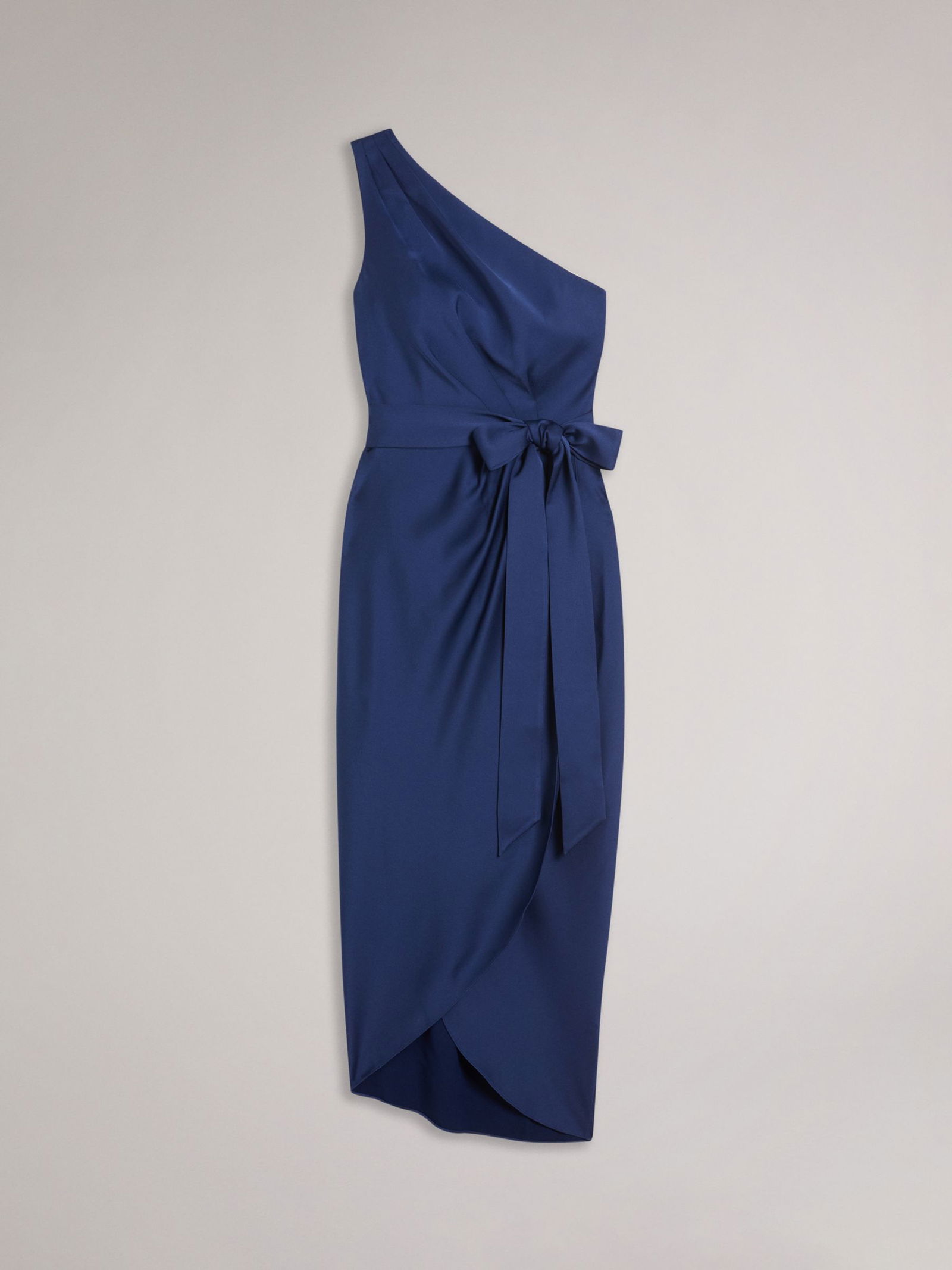 TED BAKER Gabie Midi Satin Dress in Dark Blue | Endource