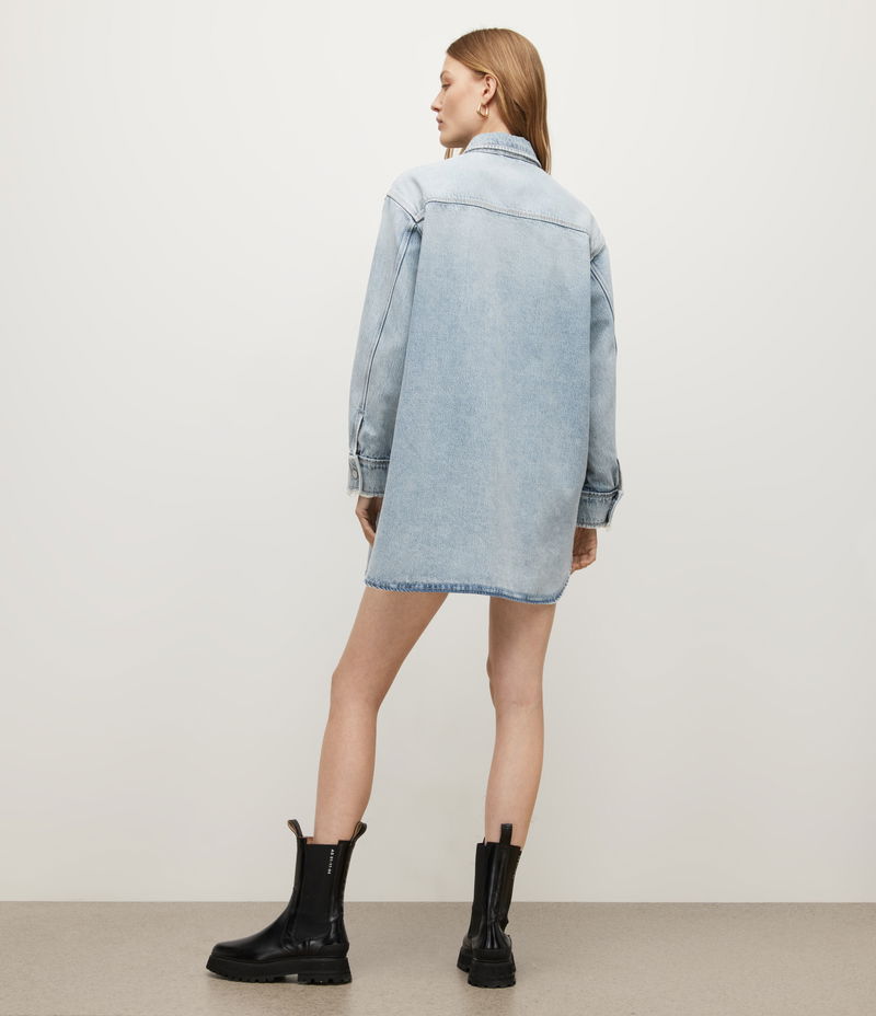 denim shacket dress ALLSAINTS Lily Denim Shacket Dress