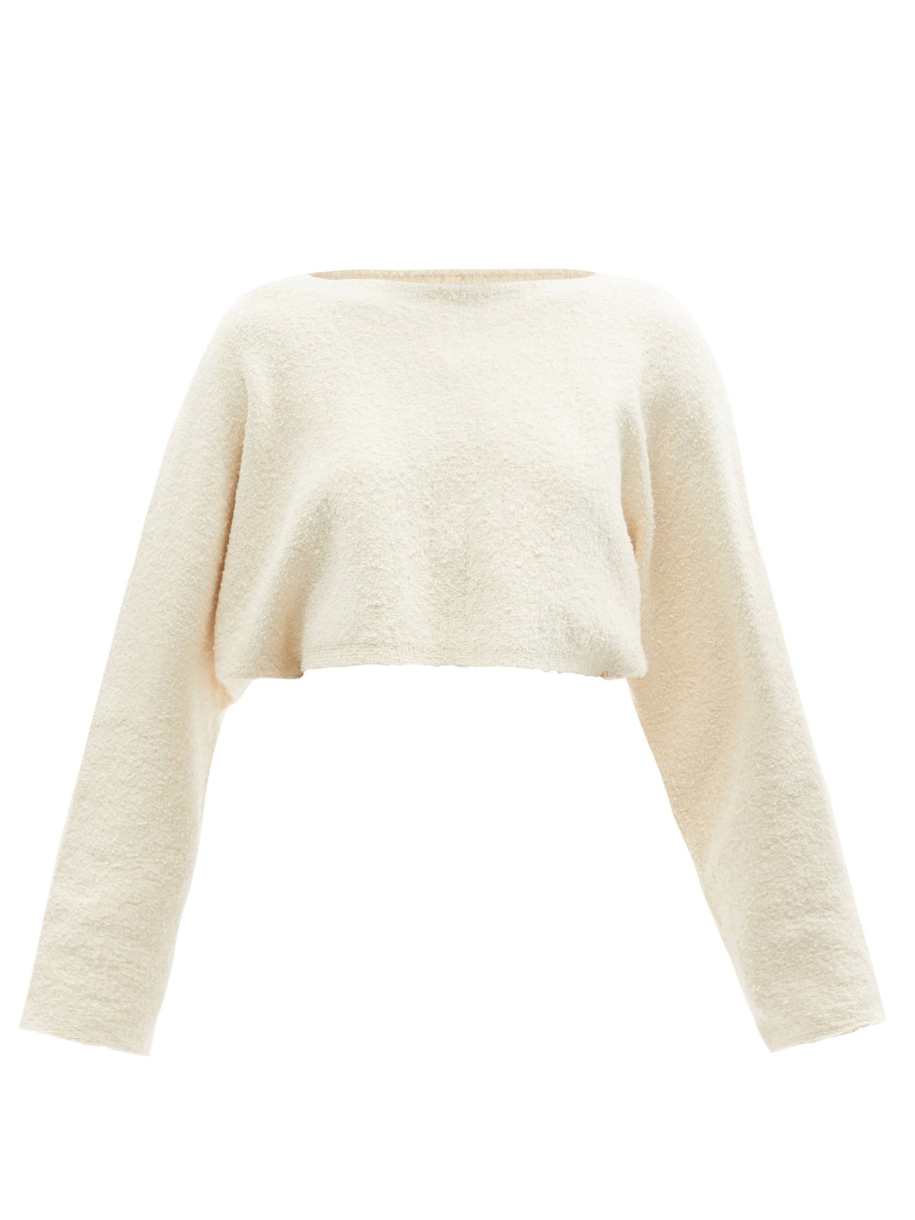 LAUREN MANOOGIAN Cropped Organic Cotton-Blend Bouclé Sweater in