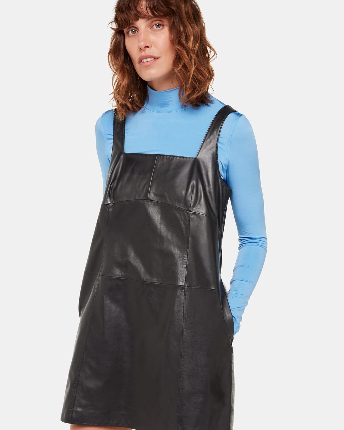 whistles leather dress Whistles Phoebe Short Leather Dress Black Size 0