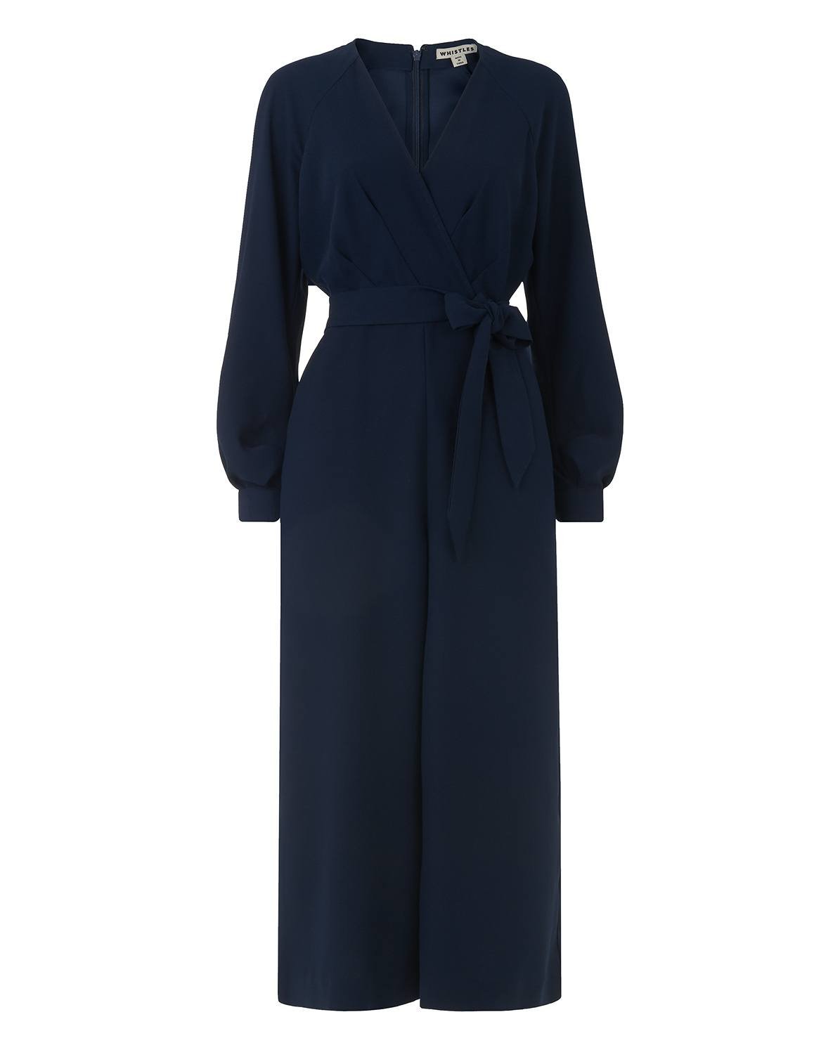Navy Tie Back Maxi Jumpsuit, WHISTLES