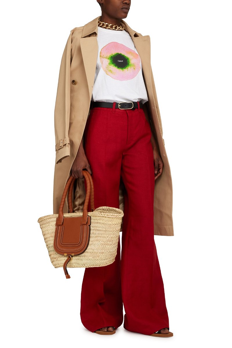 CHLOÉ Bootcut Pants in Peppery Red