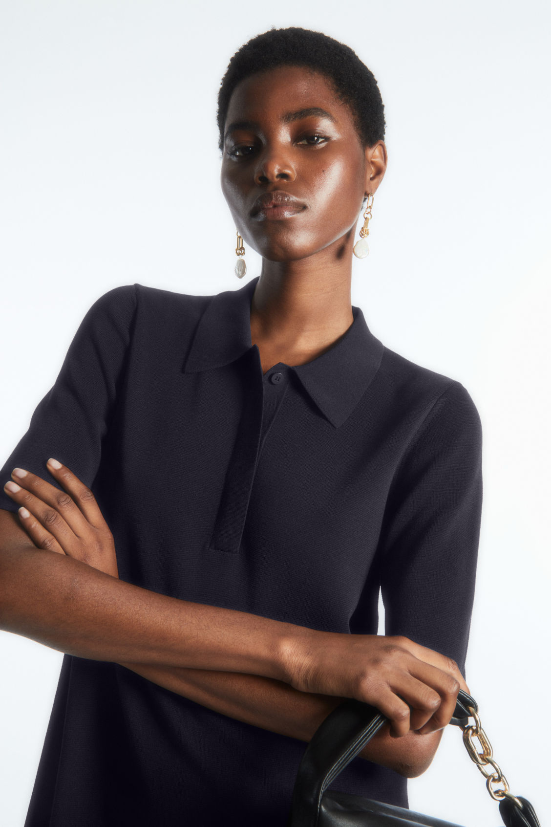 navy jersey dress Kathryn Navy Jersey Midi T-Shirt Dress – Finery London main image 0