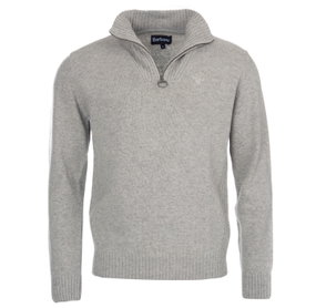Grey Barbour quarter-zip sweater with logo