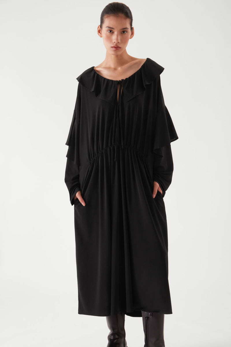 cos ruffled cotton midi dress COS Ruffled Cotton Midi Dress
