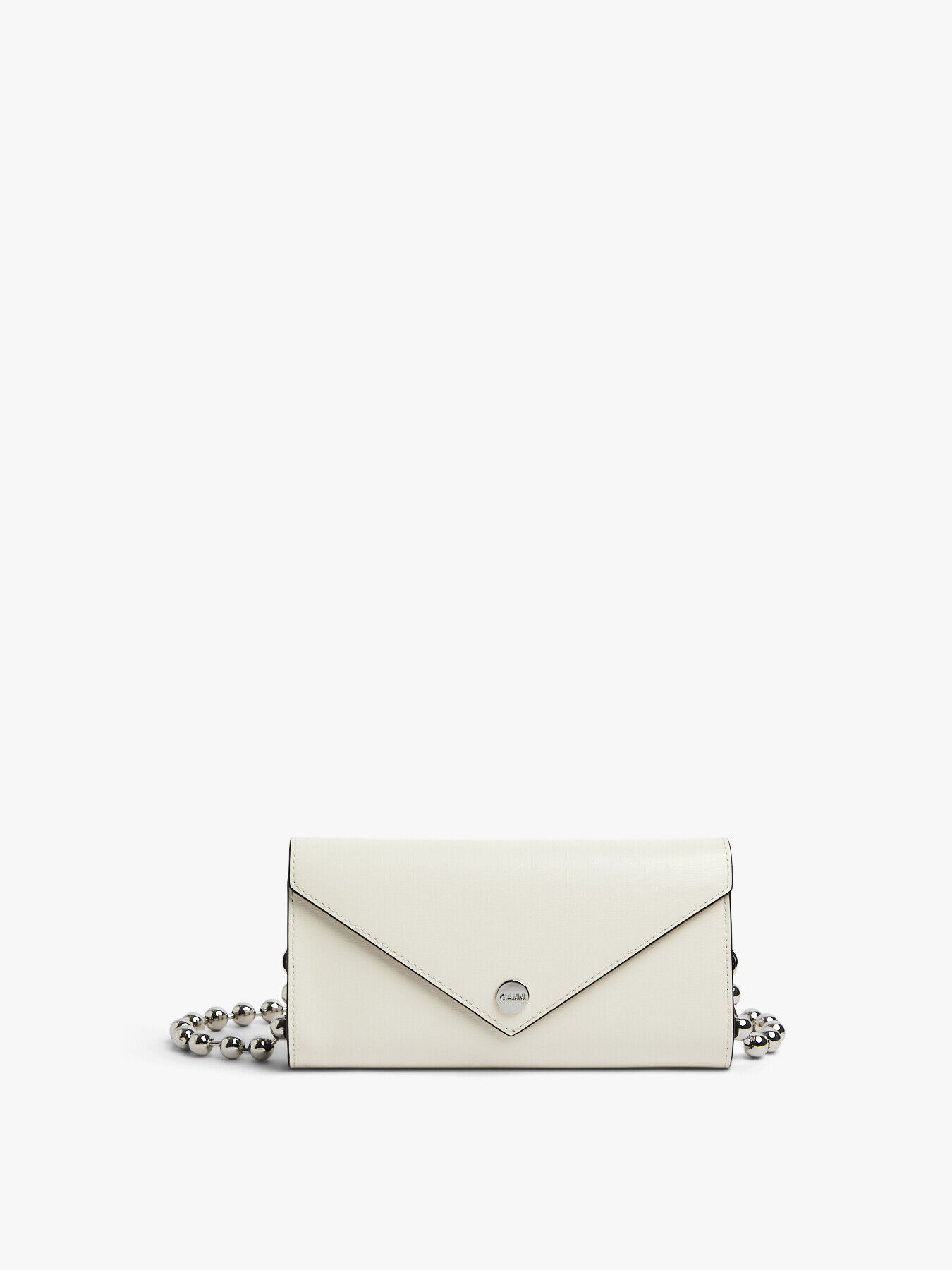GANNI Banner Envelope Chain Wallet in Egret | Endource