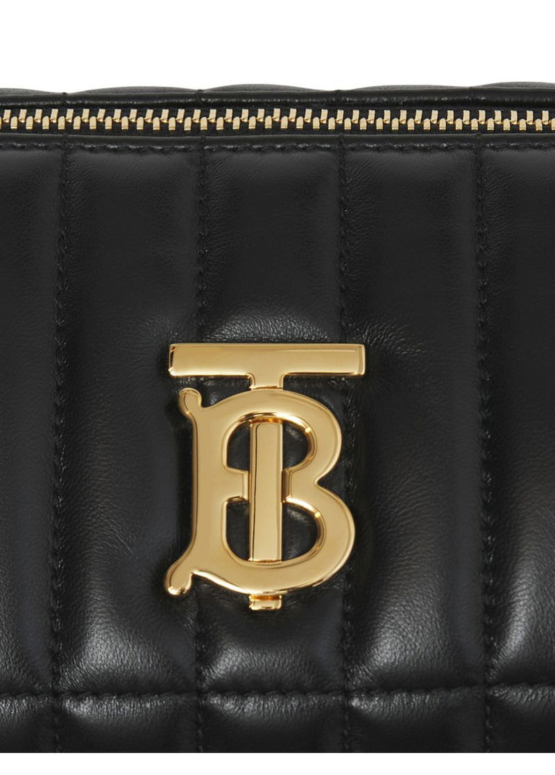 Burberry Lola Quilted Leather Crossbody Bag Black