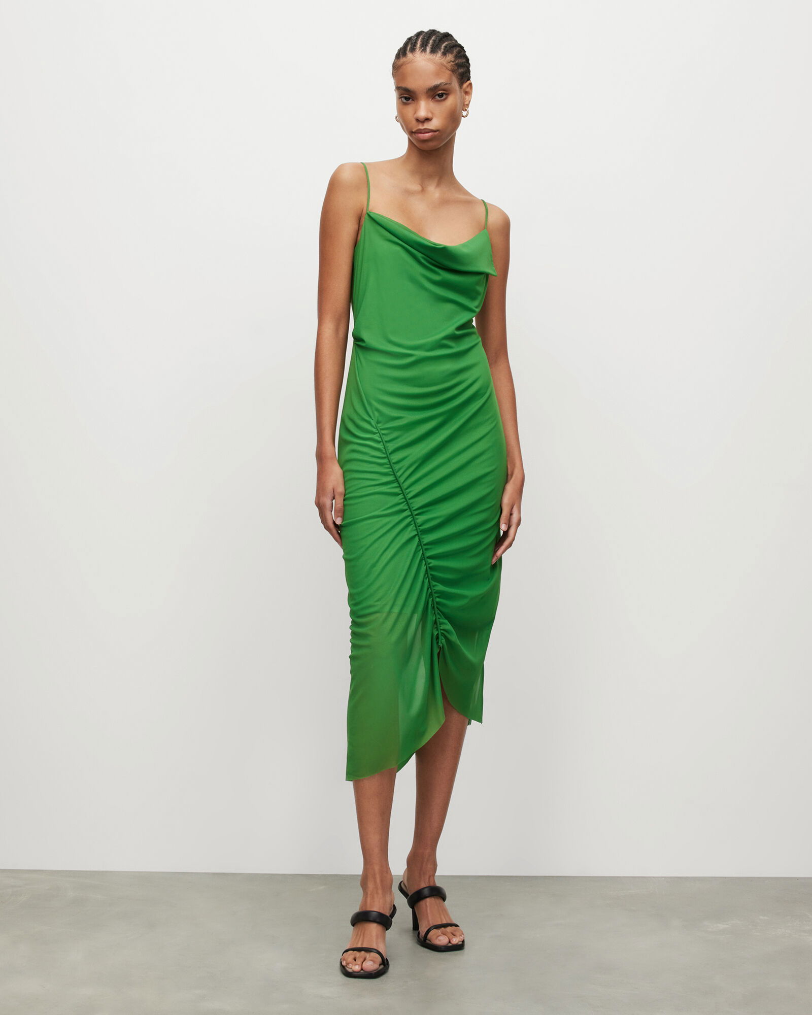 cotton frill dress Ruffle Maxi trimmed collar Tie Width:2.5