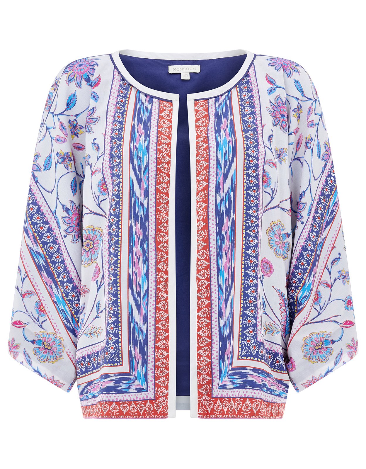 Baukjen Mila Amalfi Print Kimono Jacket, White/Multi at John Lewis &  Partners