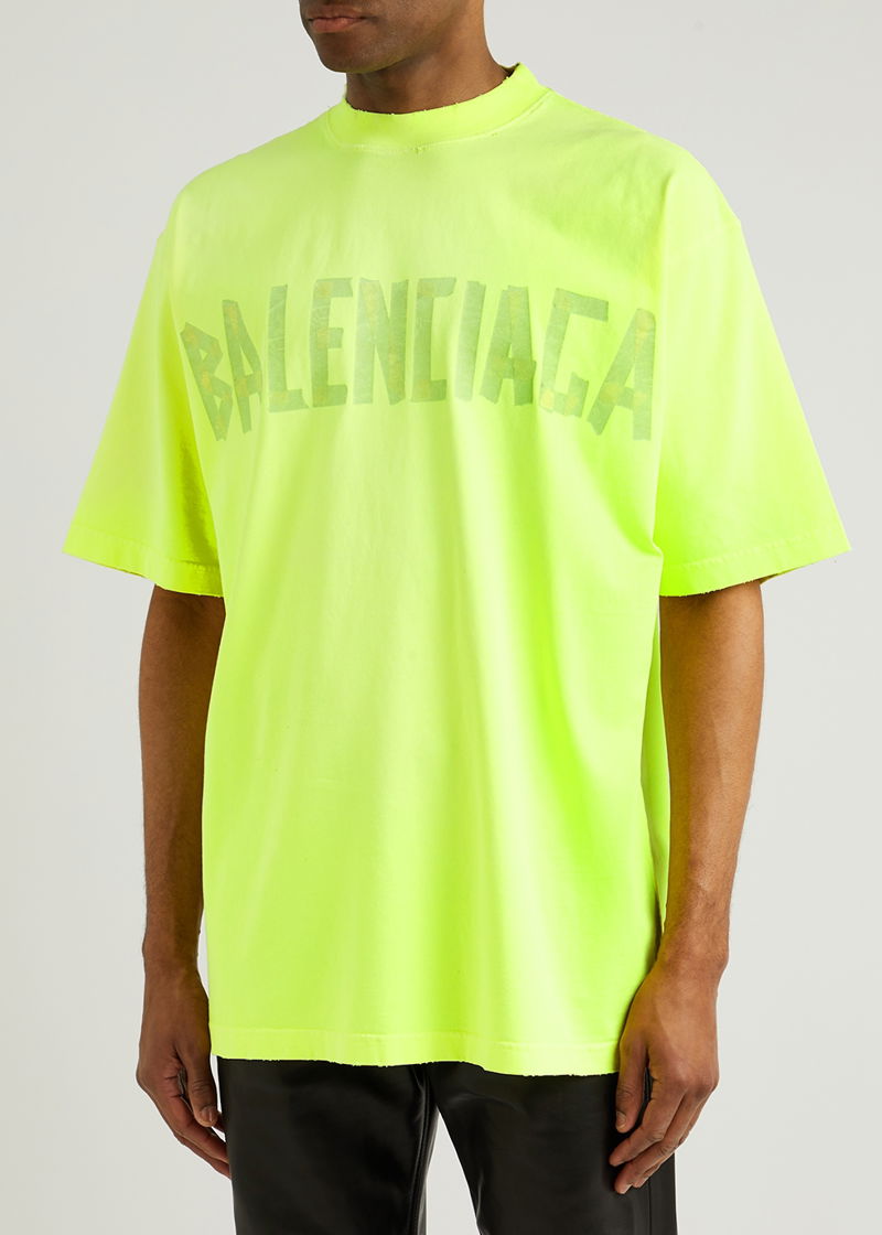 Balenciaga - Tape-Logo Cotton-jersey T-Shirt - Mens - Black