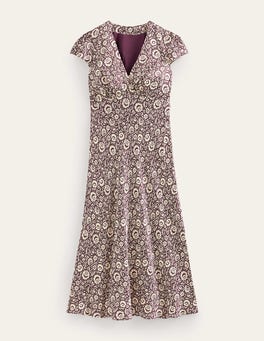 BODEN Satin Empire Midi Tea Dress | endource