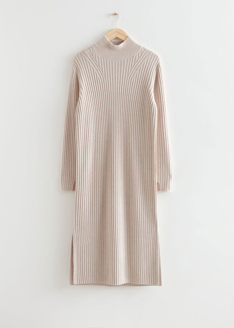 & OTHER STORIES Mock Neck Knit Midi Dress | endource