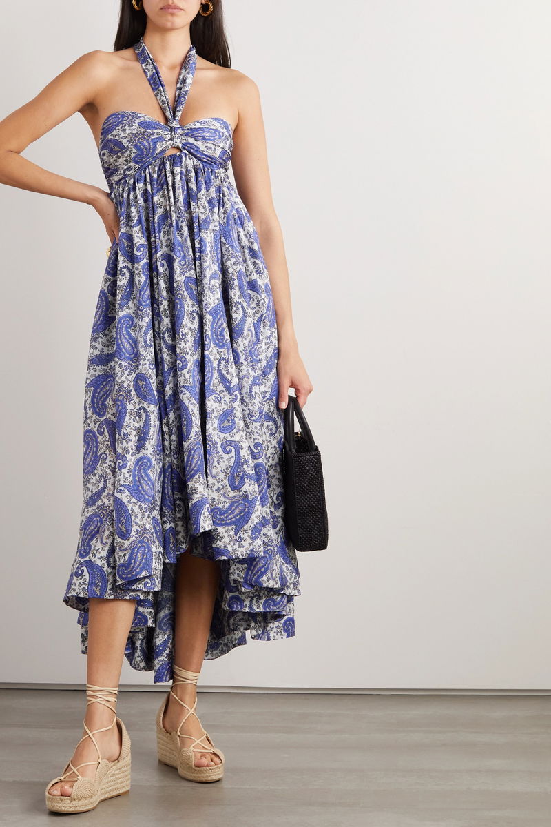 zimmermann devi halter dress Zimmermann Devi Halter Tie Midi Dress