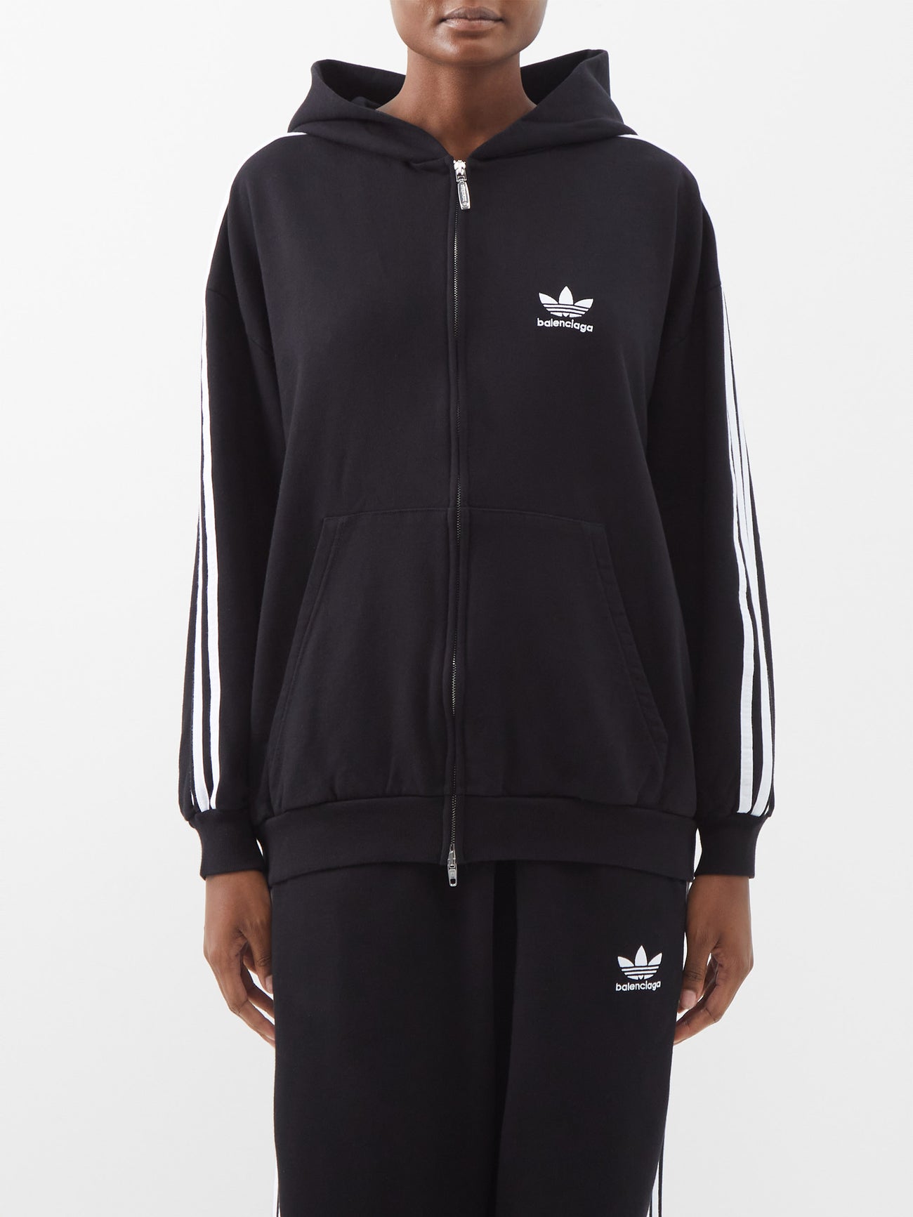 BALENCIAGA Balenciaga x adidas - Logo-Embroidered Hoodie | endource