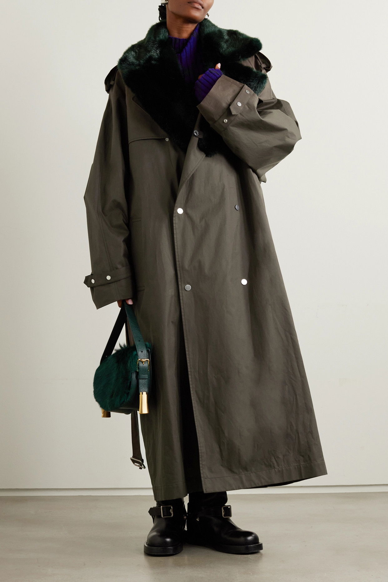 faux fur collar burberry fur trench coat BURBERRY Convertible Faux Fur-Trimmed Trench Coat endource
