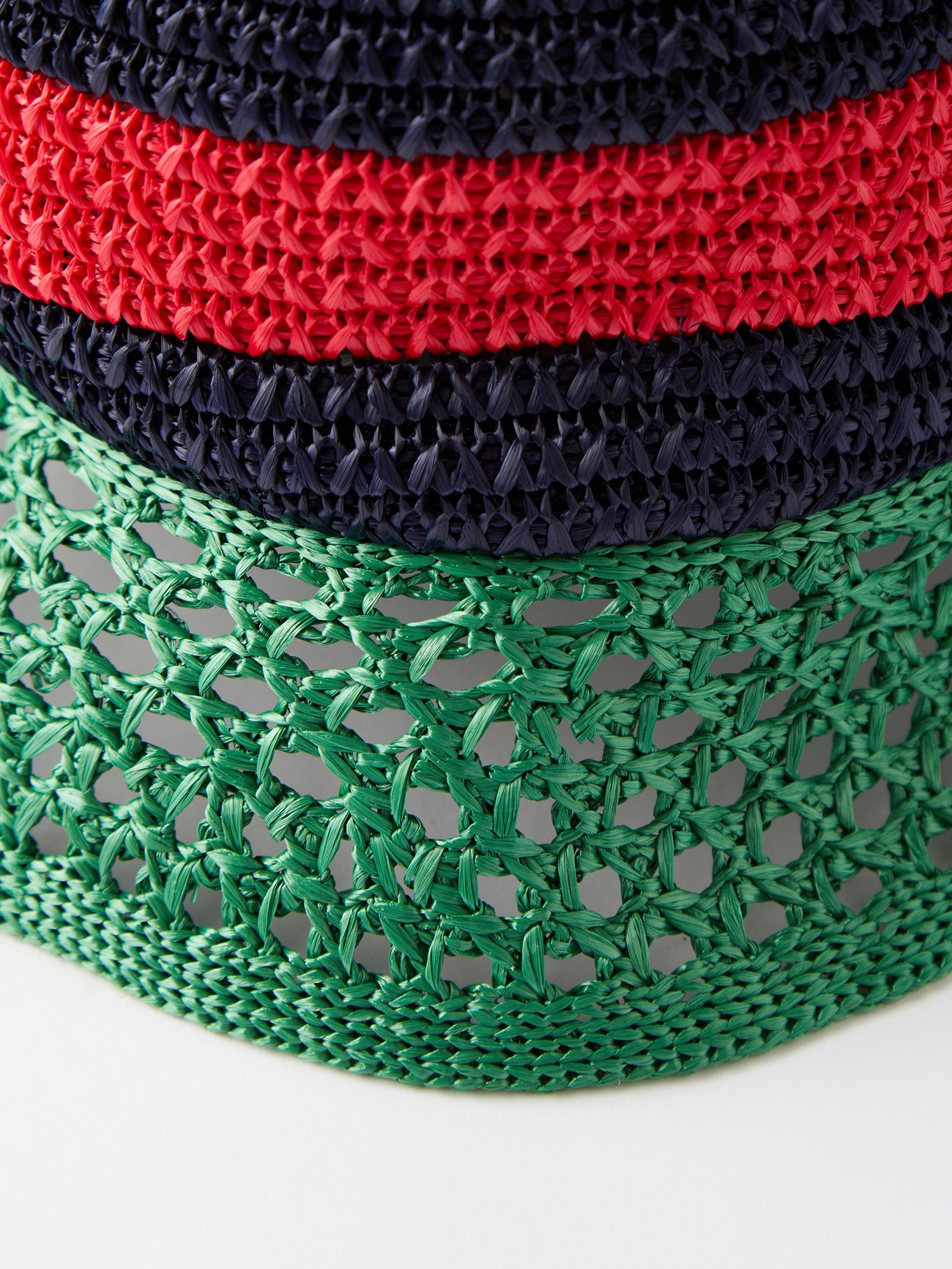 GUCCI GG-Appliqué Crochet Straw Bucket Hat | endource