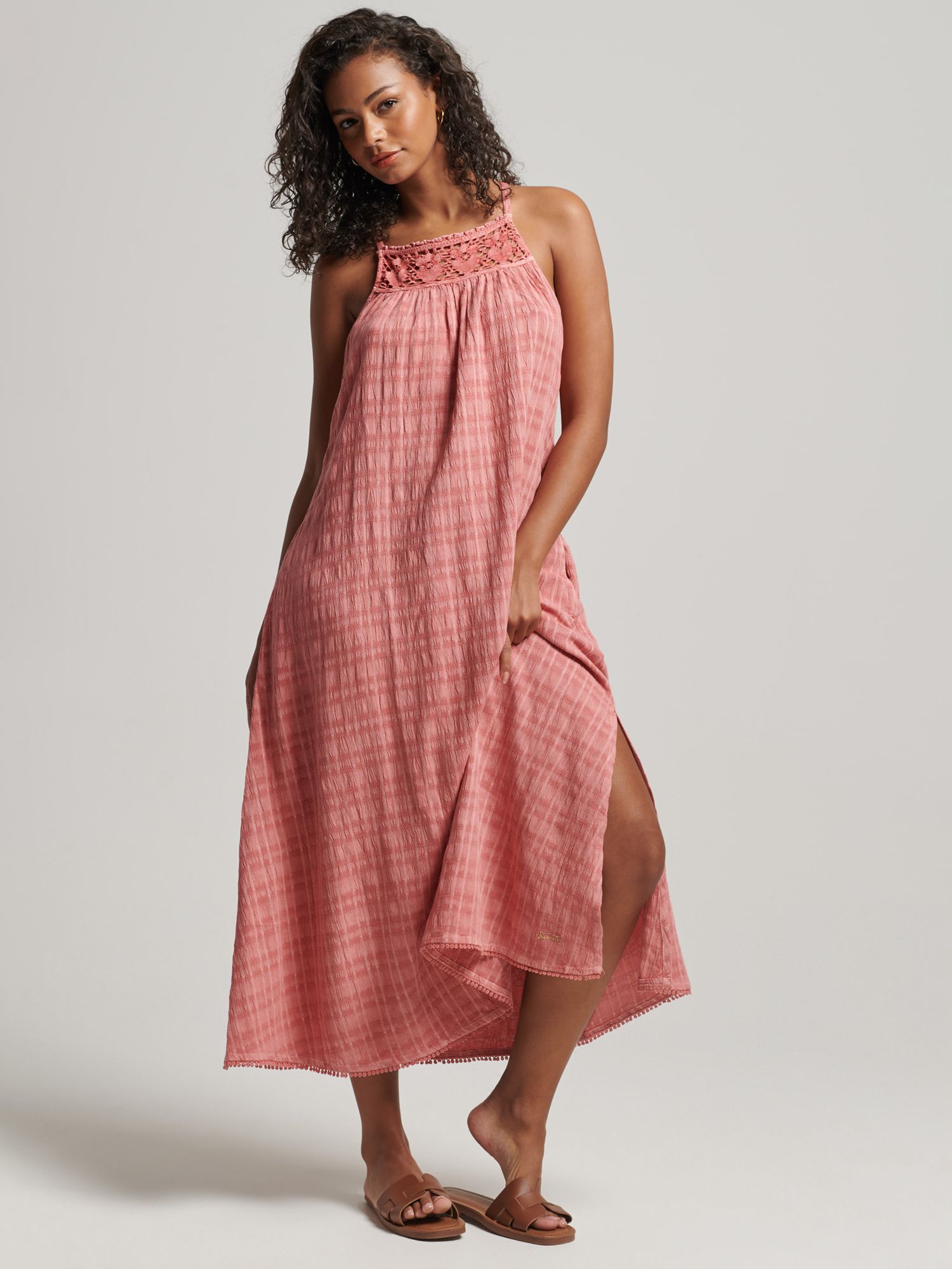 superdry vintage dress Smocked Halter Neck to for any evening occasion womens Vintage Broderie Mini Dress