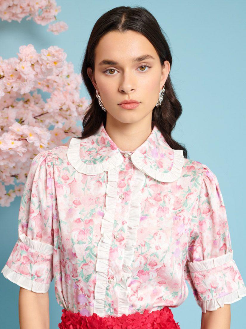 SISTER JANE Kanzan Floral Ruffle Blouse | endource