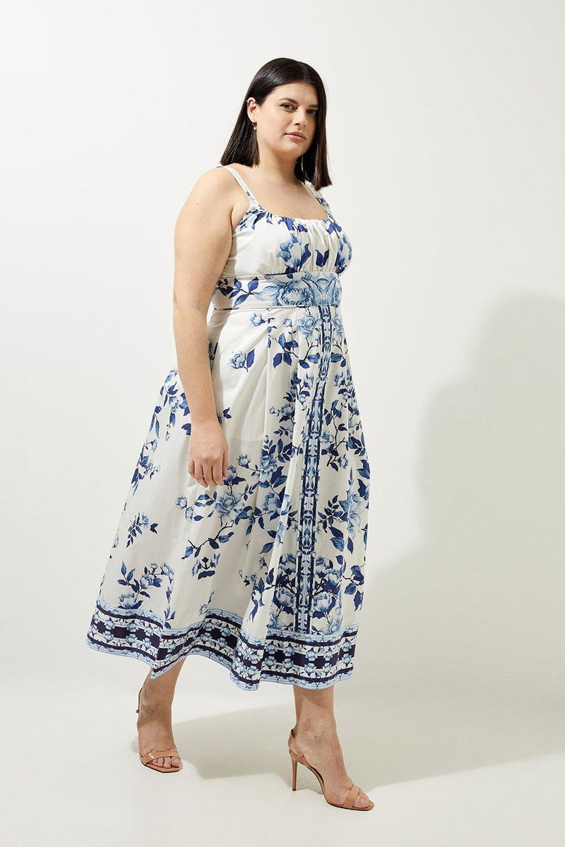 KAREN MILLEN Karen Millen x Lydia Millen Plus Size Cotton Sateen