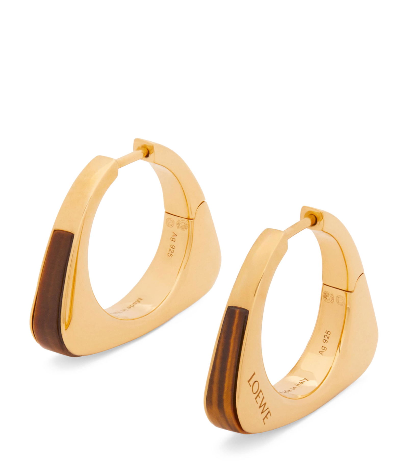 LOEWE Sterling Silver Stirrup Hoop Earrings | endource