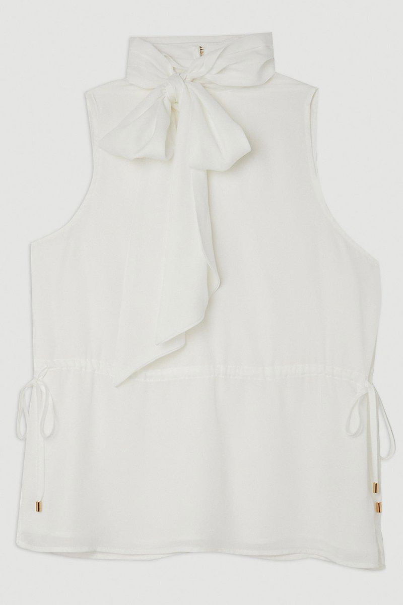 Dramatic Bow Cinched Waist Top Dramatic Bow Cinched Waist Top