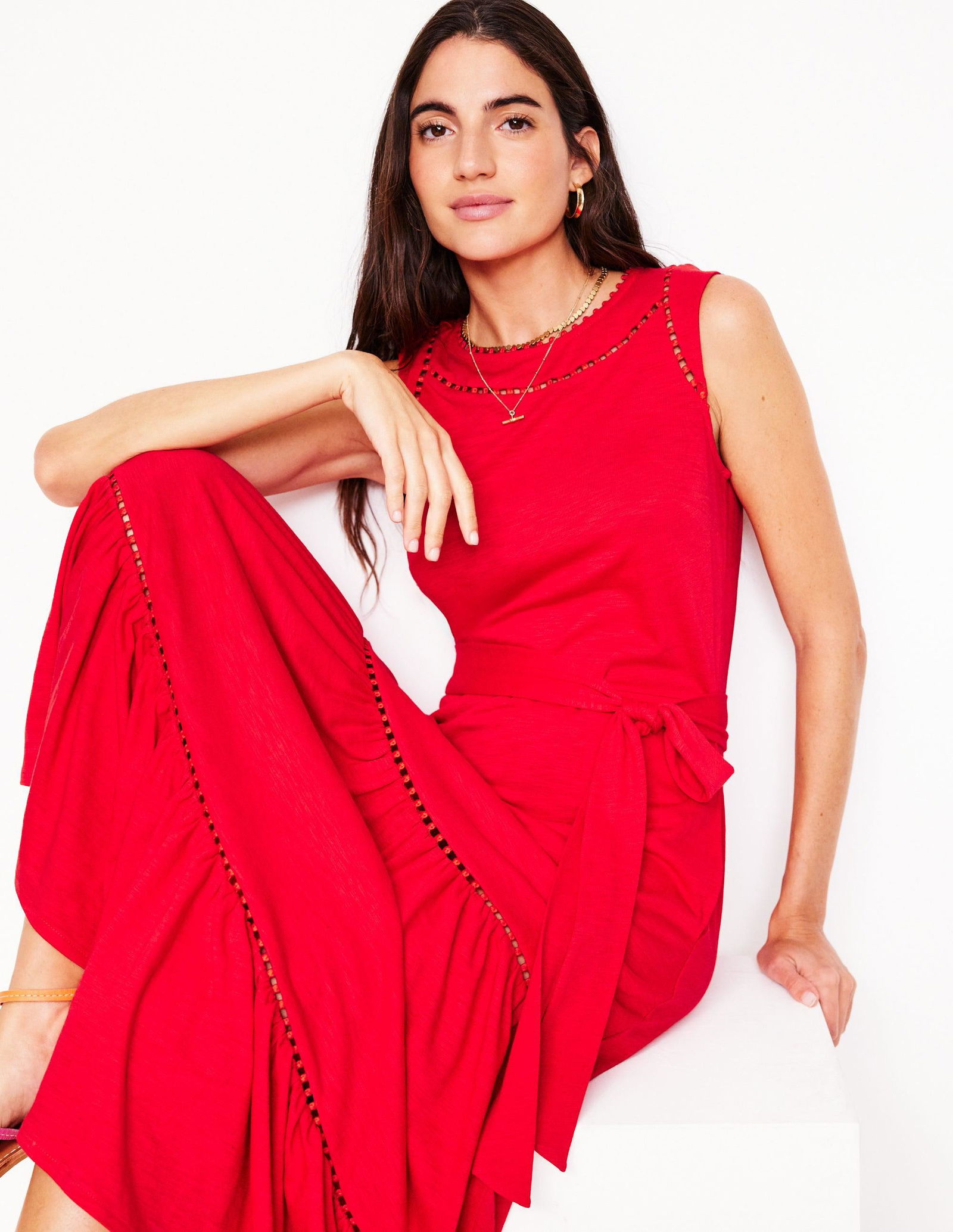 mila trim tiered jersey dress 60% off BODEN Black dress