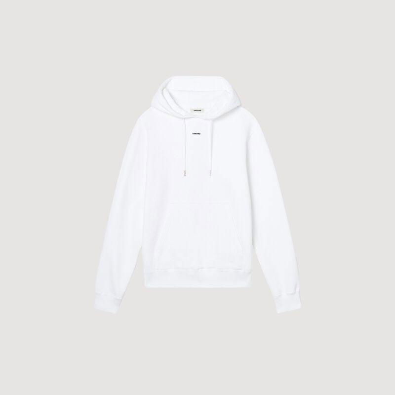 White SANDRO hooded sweatshirt with logo.
