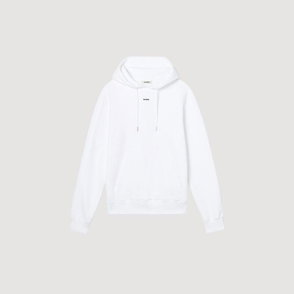 White SANDRO hooded sweatshirt with logo.