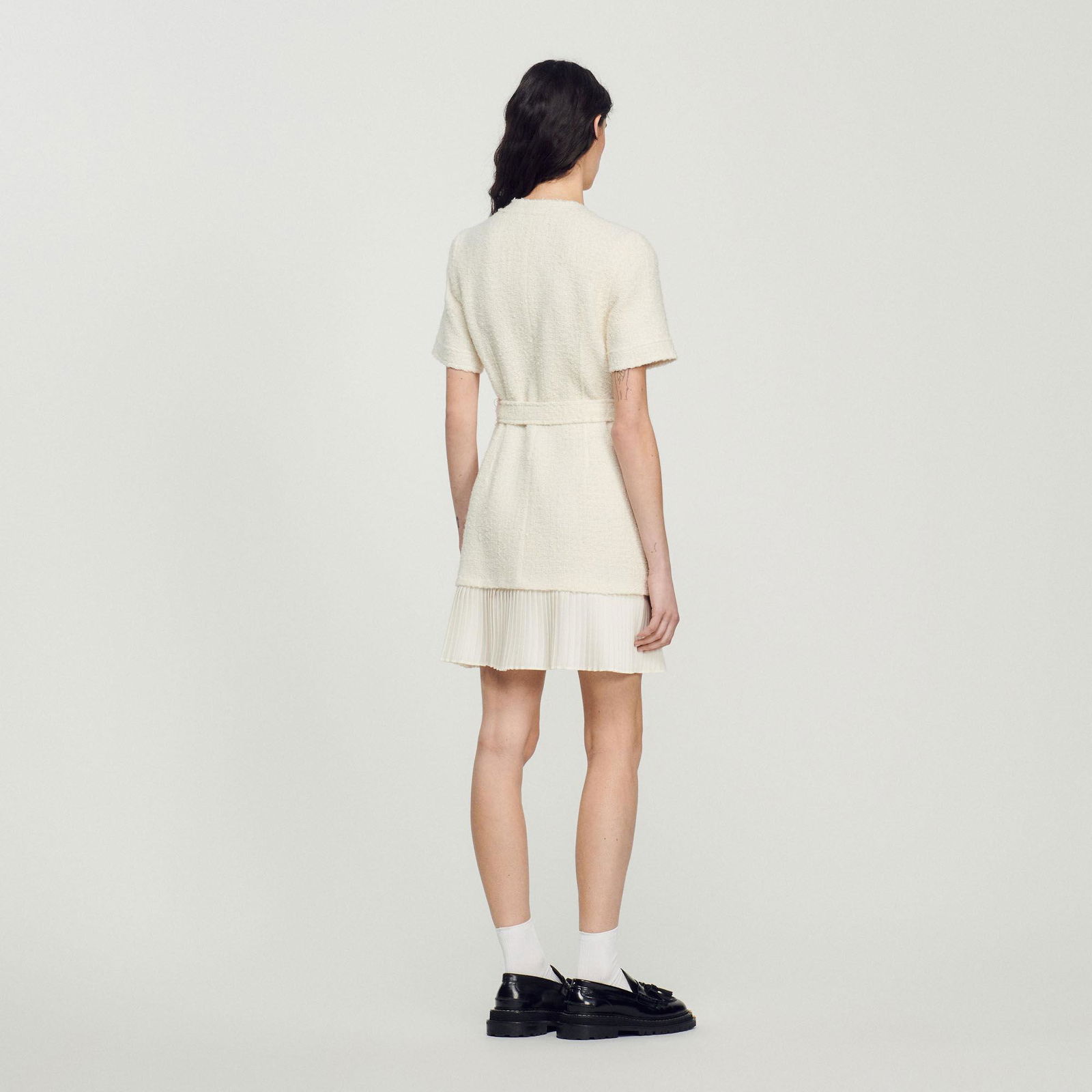 mesh ruched midi dress Nude Mesh Overlay Ruched Midi Dress
