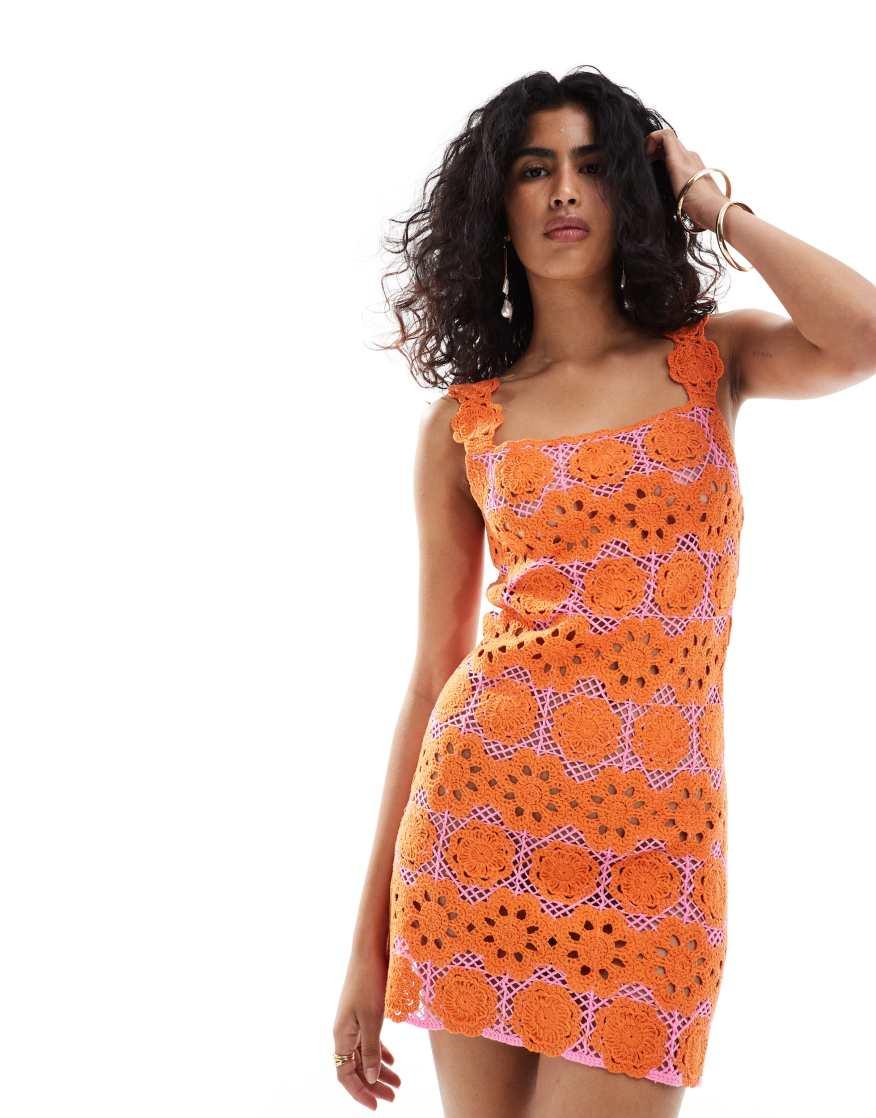 mango brown crochet dress Plum Red Criss Cross Halter Neck Women Leather Dress CUSTOM / Same as Picture main image 1