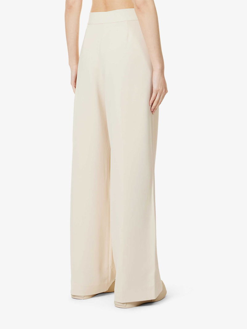 STINE GOYA Ciara Wide-Leg High-Rise Stretch-Woven Trousers in IVORY ...