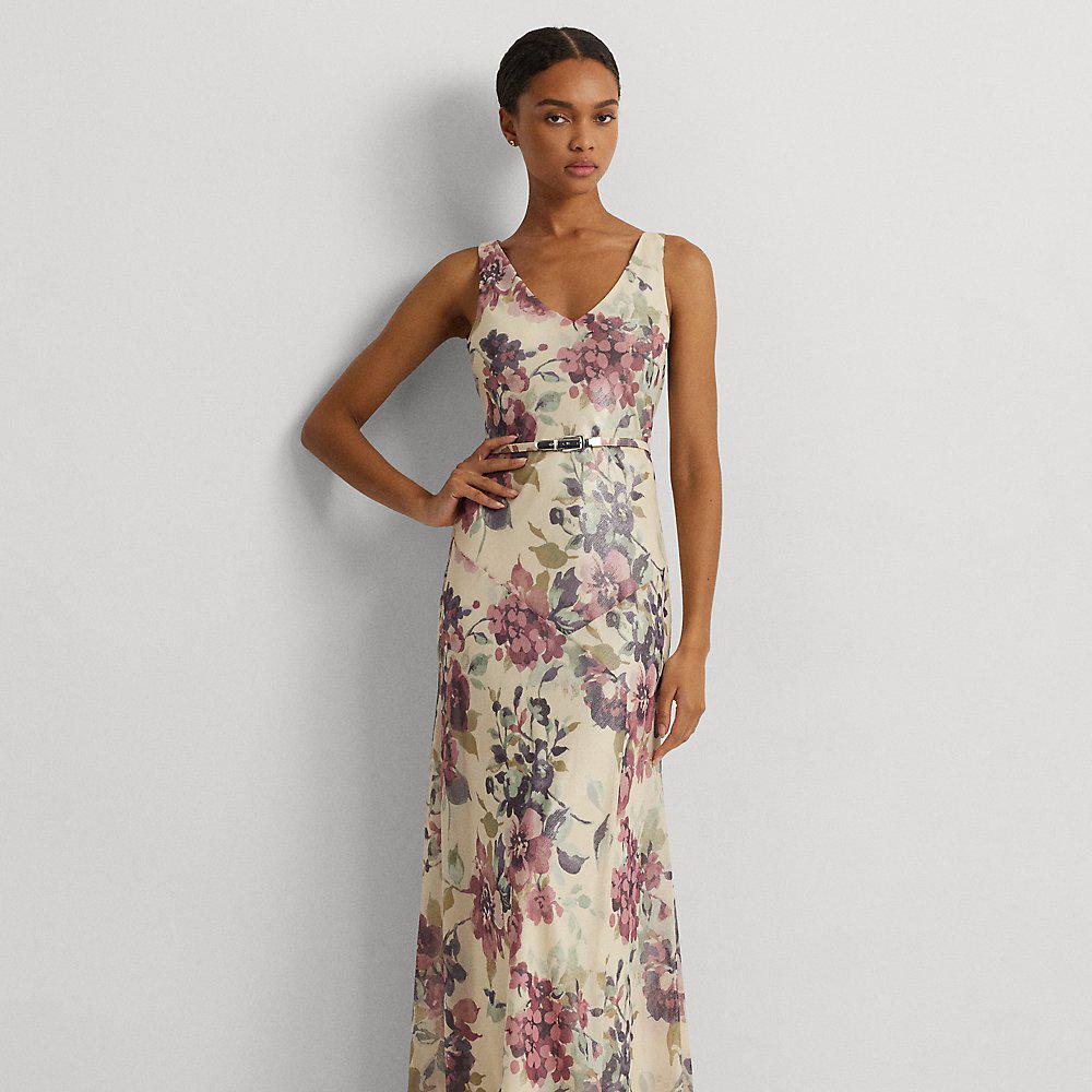 ralph lauren pleated metallic floral dress Pleated Metallic Floral Dress