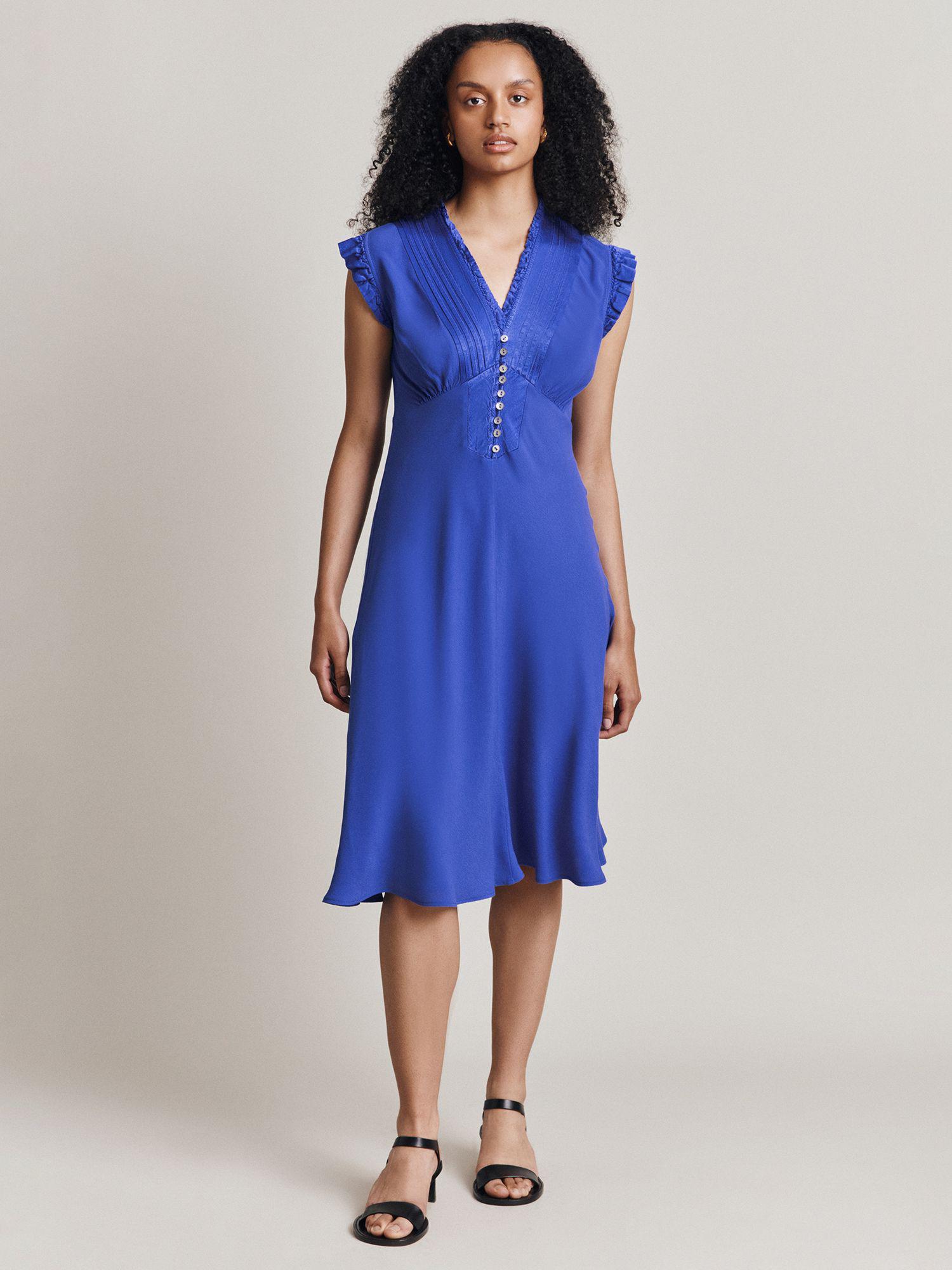 GHOST Katie Midi Dress in Rich Blue | Endource