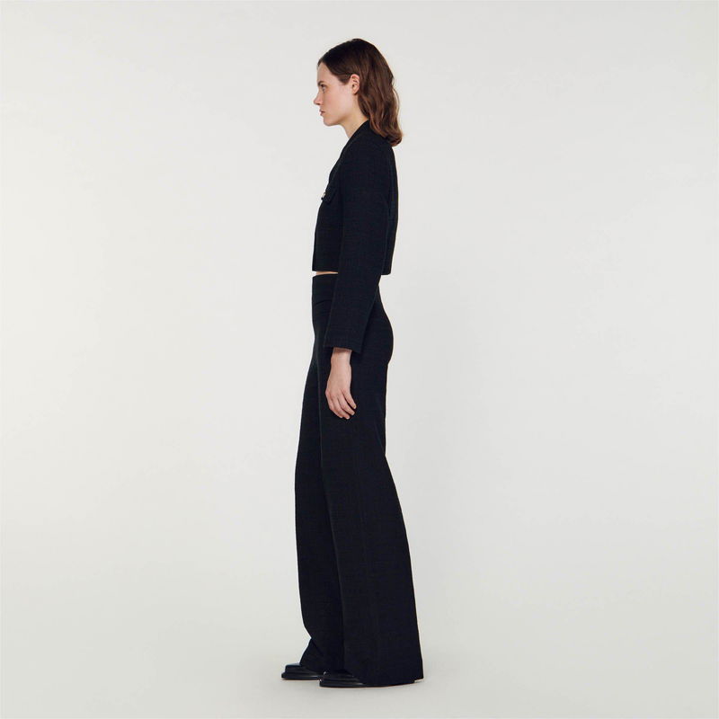 Black knit suit, side view