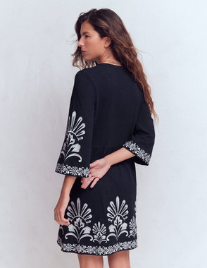 BODEN Kassidy Jersey Midi Dress-Navy, Scattered Brand Spot | endource