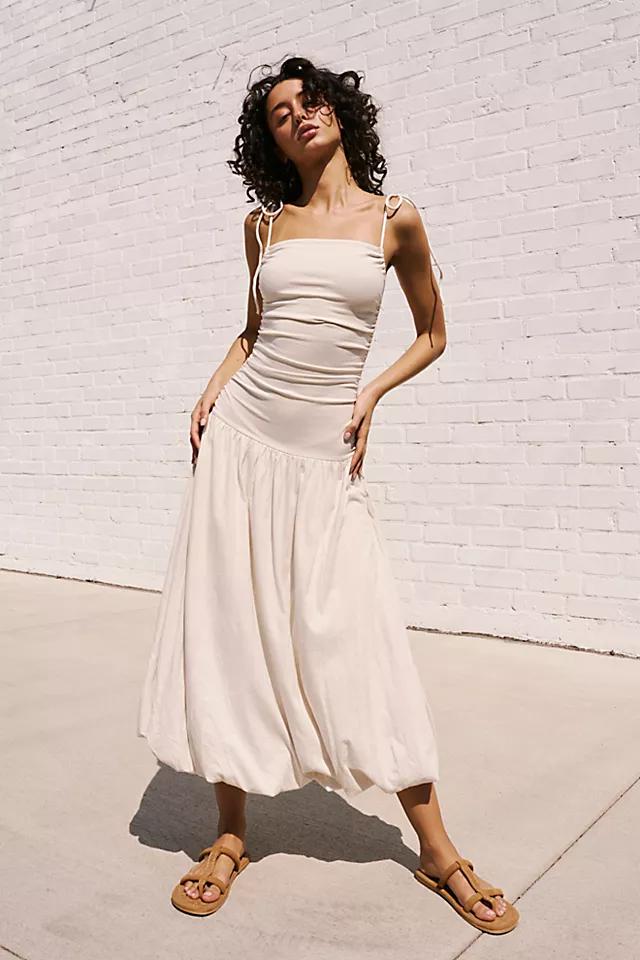 knee length dresses for ladies Free People Free-est Onda Drop-Waist Tube Midi Dress – White Chocolate  Couture main image 1