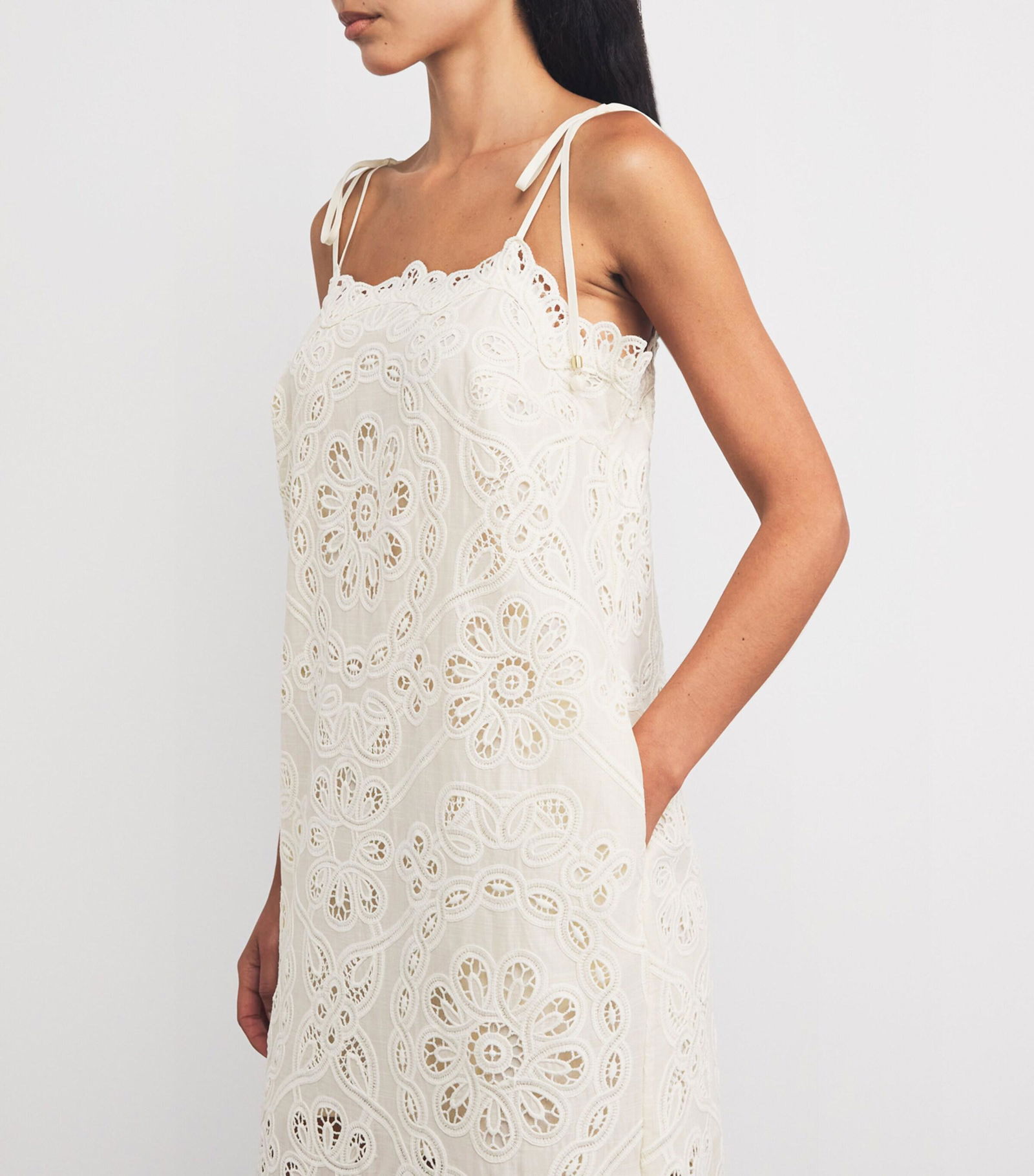 rhiannon embroidered midi dress Rhiannon embroidered cotton midi dress in white - Zimmermann