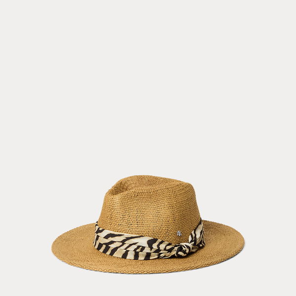 LAUREN RALPH LAUREN Zebra-Print-Band Straw Hat endource