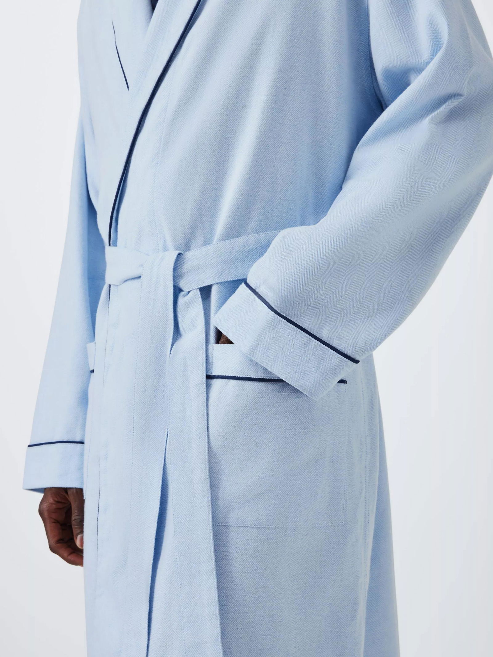 Ljmu Robe JOHN LEWIS Organic Cotton Herringbone Robe, Blue Sky | endource