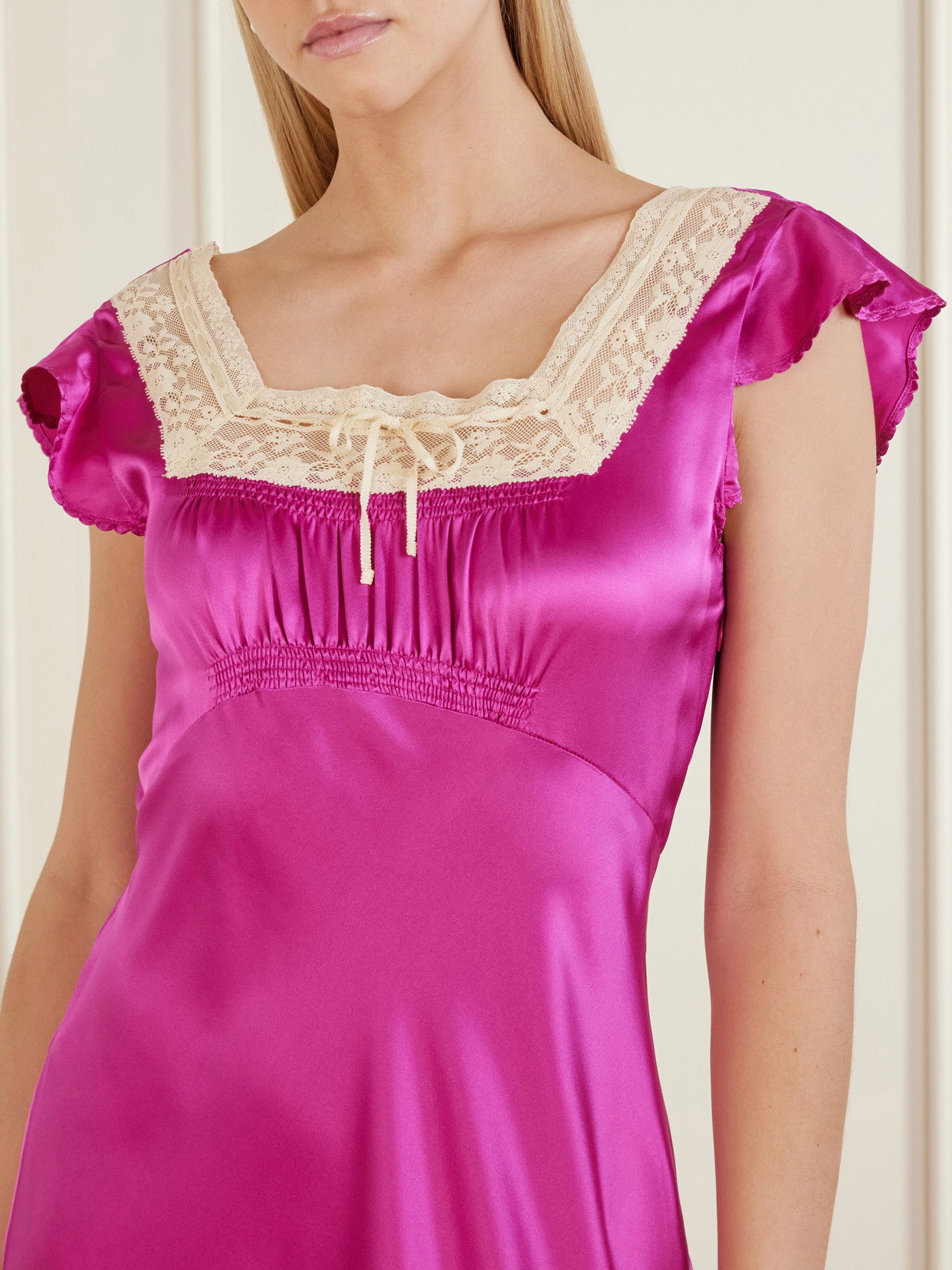 doen pink silk dress Silks