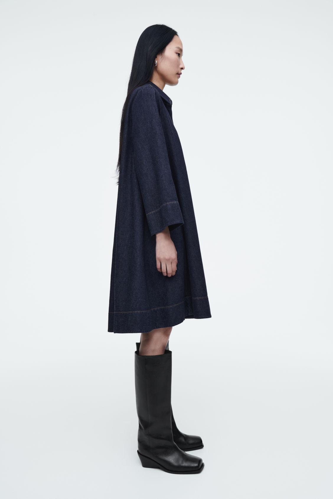 COS A-Line Denim Mini Shirt Dress | endource