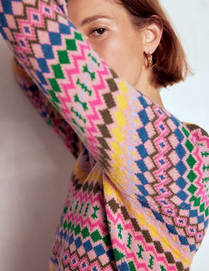 Eleanor Fair Isle Pullunder Rosa Klassisches Fair Isle | Boden DE