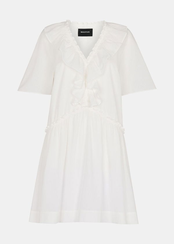 WHISTLES Ruffle Trapeze Mini Dress | endource