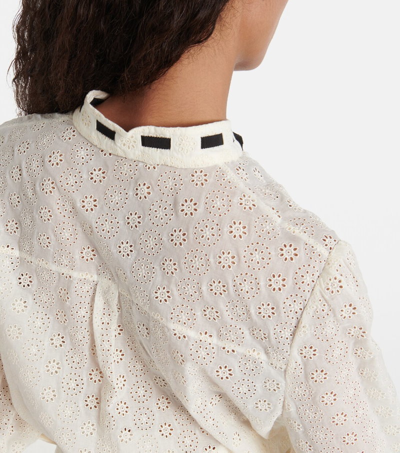 White Valentino blouse with floral lace detailing